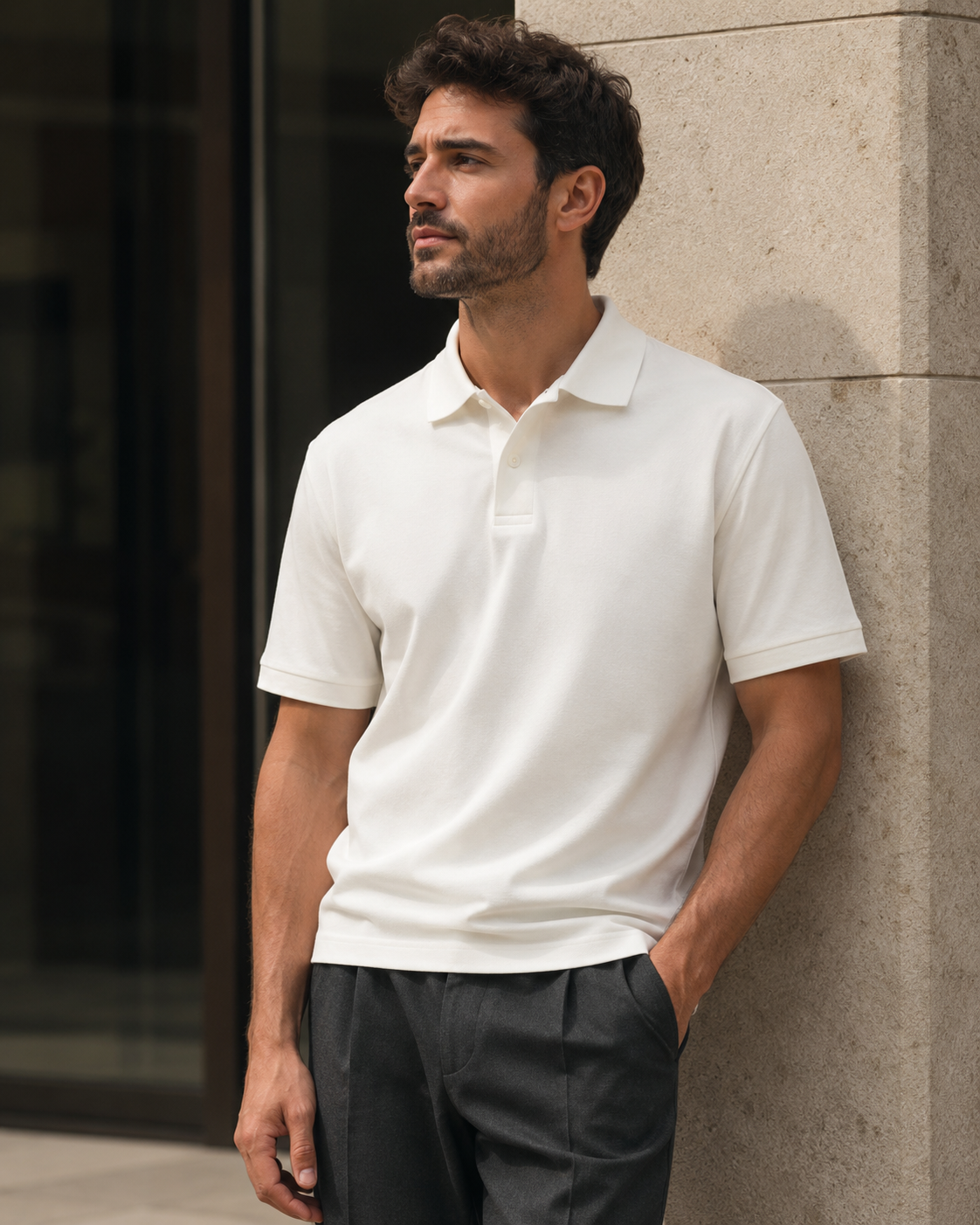 NORVEN Origin Structured Polo in Black