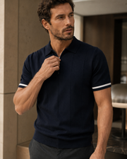 NORVEN Ascent Zip Polo collar and zip detail editorial