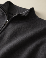 NORVEN Ascent Half-Zip Knit in Dark Grey, knit texture detail