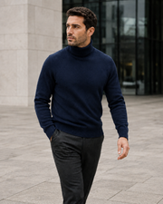 NORVEN Elevate Turtleneck Knit in Deep Navy