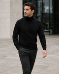 NORVEN Elevate Turtleneck Knit in Black, main editorial view