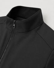 NORVEN Horizon Lightweight Jacket in Black, stand collar and zipper detail