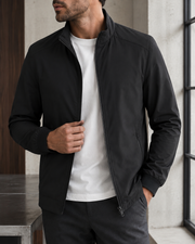 NORVEN Horizon Lightweight Jacket in Black, construction editorial
