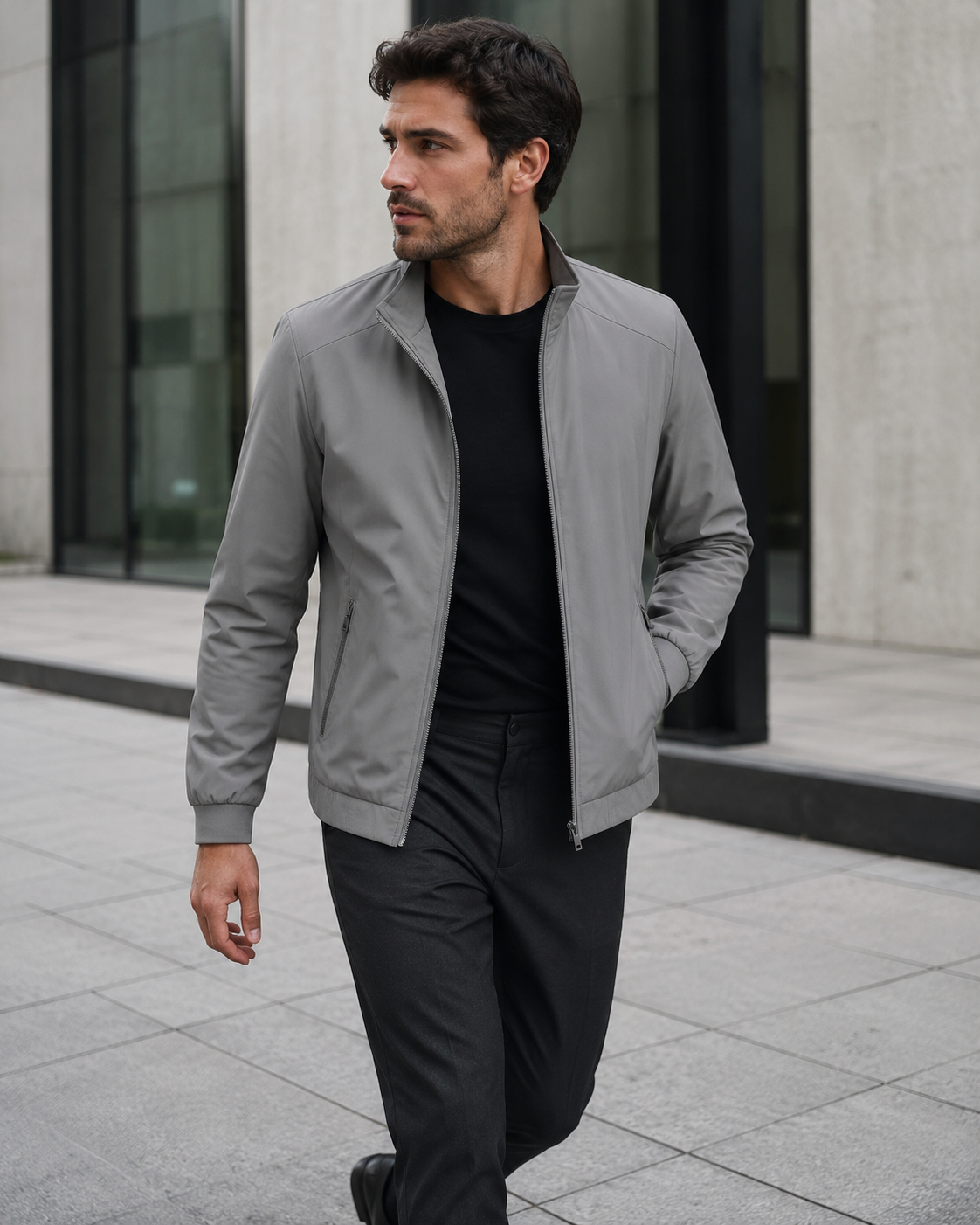 NORVEN Horizon Lightweight Jacket in Grey, main editorial view