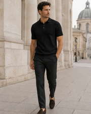 NORVEN Horizon Textured Polo in Black